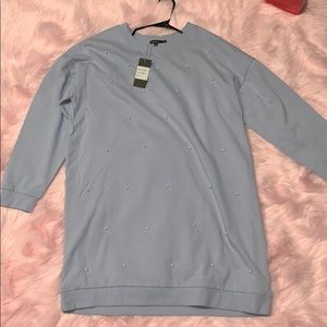 Solutions Sweater Dress w/ Pearl Accents